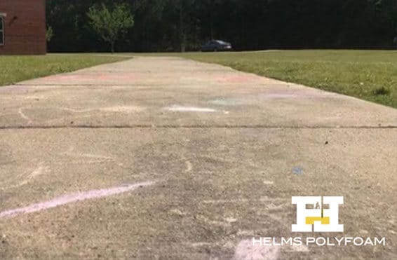 After image of a school walkway where polyurethane foam successfully lifted and leveled the concrete, removing previous trip hazards.